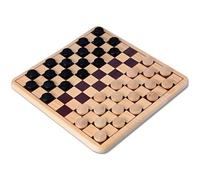 Engelhart - Jeu de Dames en Bois 150236 - Damier massif Marron/Crème, 2 joueurs, dès 6 ans
