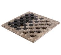 Jeu de Dames en marbre de 38 cm, océanique et Noir, Fait Main, pour 2 Joueurs, Jeux de société - Jeu de Dames