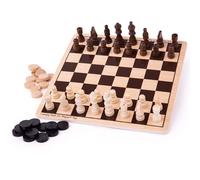 Jeu de dames et d'échecs en bois