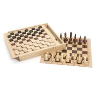 Jeu de dames et échecs coffret bois Jeujura