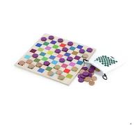 Vilac – Jeu de Dames Multicolore – Plateau bois + 40 jetons – Dès 3 ans – 6116