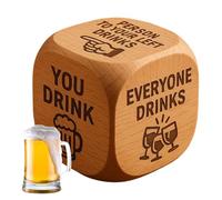 Jeu de décision de dés - Plateau de 1,97 pouces | Wood Party Game - Jeu interactif amusant à boire pour adultes, couples, amis, idéal pour les anniversaires, les vacances, Noël ou les réunions