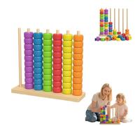 Jeu de défi de correspondance des couleurs en bois, jeu de puzzle empilable à anneaux arc-en-ciel rapides pour apprendre et trier les couleurs, puzzle empilable pour la famille et les adultes, jeux de