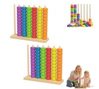 Jeu de défi de correspondance des couleurs en bois, jeu de puzzle empilable à anneaux arc-en-ciel rapides pour apprendre et trier les couleurs, puzzle empilable pour la famille et les adultes, jeux de