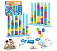 Jeu De Défi D'empilage De Couleurs,Empilez Le Jeu de Couleurs,distributeur | Color Stack Challenge Game avec 50 défis,Défi Rapide Et Amusant pour Fille Garçons, Famille,Jeu De Logique Réflexion