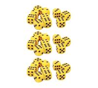 Jeu de dés 30 pièces 16MM en Plastique 6 côtés Coins Ronds dés Cubes pour Jeux de Table Jeux de société enseignement des mathématiques Durable léger Portable (Jaune)