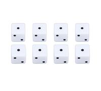 Jeu de dés à 6 Faces, 8 pièces, dés d'angle carrés éducatifs, Jeu Standard, Jeux de société interactifs, pour la Maison et la Salle de Classe (White)