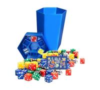 Jeu de dés à Rythme Rapide, Jeux de dés de Noël pour la fête de la Famille, Jeu de Lancement de 80 Couleurs pour Les familles (2-6 Joueurs) Game de Poubelle, Parfait pour la soirée (Blue)