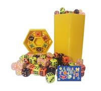 Jeu de dés à Rythme Rapide, Jeux de dés de Noël pour la fête de la Famille, Jeu de Lancement de 80 Couleurs pour Les familles (2-6 Joueurs) Game de Poubelle, Parfait pour la soirée (Yellow)