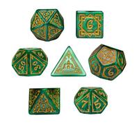 Jeu de dés à thème de jeu | 7 pièces en acrylique avec motifs de jeu | complets aux couleurs vives - Décoration pour activités de groupe pour dortoir, camping, voyage et