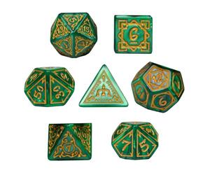 Jeu de dés à thème de jeu | 7 pièces en acrylique avec motifs de jeu | complets aux couleurs vives - Décoration pour activités de groupe pour dortoir, camping, voyage et