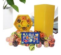 Jeu de dés - Activité de société familiale - 7 x 7 x 15 cm - Divertissement rapide - Jeu de dés colorés, 6 tasses de joueurs incluses, idéal pour les activités d'intérieur, les voyages, le camping, la