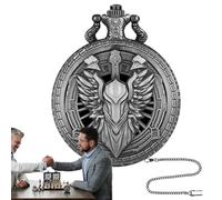 Jeu de dés avec horloge de poche - | Jeu de dés en métal avec gravure, jeux de rôle, table, 7 pièces sur le boîtier et une montre et une poche | Famille amis