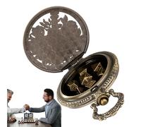 Jeu de dés avec montre intégrée, dés avec poche, dés polyédriques légers, ensemble de dés avec montre de poche, dés de jeu de rôle, petits dés, dés en métal avec coque de montre de poche pour hommes