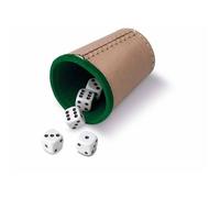 Jeu De Dés - Cayro - Gobelet En Cuir - 5 Dés De 16 Mm - Facile À Utiliser