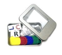 Jeu de dés central gauche et droit, jeu de dés comprenant 3 dés et 40 jetons colorés avec boîte de rangement pour camping, fête, pique-nique