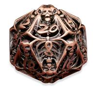 Jeu de dés creux uniques en métal pour Donjons et Dragons polyédriques DND TRPG, MTG, jeu de table D4 D6 D8 D10 D% D12 D20 (cuivre)
