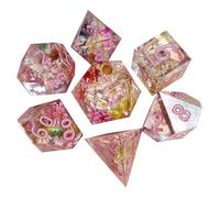 Jeu de dés de 7, Jeu de dés polyédriques de 7 | Jeu de dés colorés numérotés - Dés de Jeu Standard compacts, dés polyédriques pour Jeux de rôle