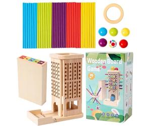 Jeu de dés de bâtons - Ensemble de bâtons en bois colorés, jouet d'activité de motricité fine pour le développement précoce, jeu de société éducatif, pièces à finition lisse et durable | Pour les garç