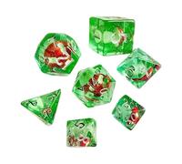 Jeu de dés de champignons, champignons en dés - Jeu de 7 petits dés en résine - Jeu de polyédriques pour jeux de société