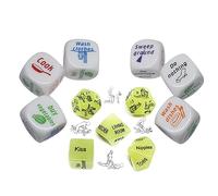 Jeu De Dés De Corvée 6 Pièces, Dés Fantaisie pour 6 Activités De Corvée, 5 Dés Phosphorescents, Coins Arrondis en Plastique, Jeu Multifamilial, Cadeau pour L'harmonie Familiale