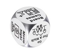 Jeu de dés de date, dés de décision en acier inoxydable, décision dés date nuit jeu de dés pour couples, idées amusantes et novatrices de jouets, accessoires de jeu en acier pour cum