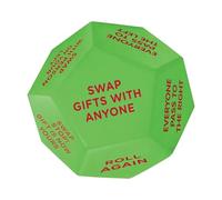 Jeu de dés d'échange de cadeaux Santa Swap - Nouvelles fêtes de Noël 2025, 12 côtés différents, jeu amusant à rouler, petits dés en polyuréthane