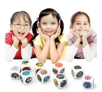 Jeu de dés d'histoire - 9 pièces en acrylique Storytelling Cubes, 54 Créateur d'histoires créatives | Histoires d'éducation précoce qui racontent des dés pour les , la maison et l'école