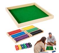 Jeu de dés en bois - Tableau Shut The Box de 25 cm, activité de table interactive portable, classique amusant en famille | Jeu de société de dés pour les voyages de Camping, table basse, team building