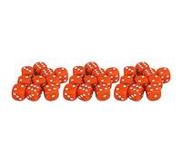 Jeu de dés en Plastique, 30 pièces, Coins Ronds à 6 côtés, Points Blancs, pour Jeux de société, enseignement des mathématiques, Durable, léger, Portable (Orange)