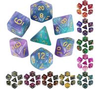 Jeu de dés, jeux de société, rouleau de dés, thème galaxie, jeu de dés polyédriques, effet univers coloré incroyable pour accessoires mdn A03