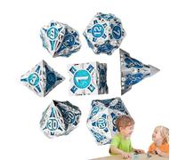 Jeu de dés multiphasés pour jeux de rôles | Ensemble de 7 grands dés portables pour JDR, dés du jeu de société, camping, après-midi avec amis, jeu de dés pour une fantastique et