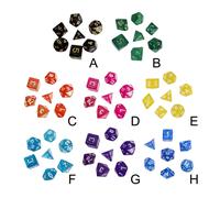 Jeu De Dés Polyèdres Double Couleur Pour Jeu De Rôle Donjons Et Dragons,Pour Jeu De Société, Rpg, À 4, 6, 7, 8, 10, 12, 20 Faces, 7 Pièces,