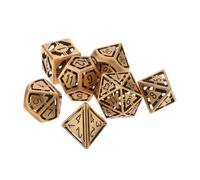 Jeu De Dés Polyédriques En Métal Creux, Avec Numéros Dorés À Double Couleur De D4 D6 D8 D10 D12 D20 Pour Jeux De Table Dnd Rpg, Ensemble De Dés Nebula