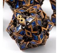 Jeu de dés polyédriques en métal pour DND - Série Spire Sanctum - Jeu de dés polyédriques pour D&D, RPG et plus encore - Rouleaux équilibrés - Magnifique ensemble de 7 pièces pour Donjons et Dragons