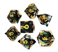 Jeu de dés polyédriques, Petit Jeu de dés de rôle,Jeu de Table Petit Jeu de - Dés Accessoires Unique Liquid Core Design Petits polyédriques pour Hommes et Femmes Joueurs