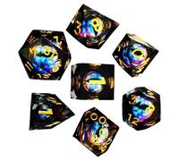 Jeu de dés polyédriques - Petit jeu de dés pour jeux de rôle - Jeu de société de petit - Dés de jeu de société de rôle avec design de noyau liquide unique pour joueurs