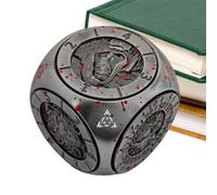 Jeu de Dés pour Jeux de Rôle Spinner en Métal avec 6 Faces, Portable pour Divertissement Compétition Libre Maison et Bar