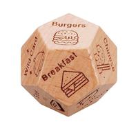 Jeu de dés pour rendez-vous amoureux - 3,5 x 3,9 x 3,0 cm - Jeu de dés de décision alimentaire - Dîner en bois pour couples, rendez-vous galants | En bois pour anniversaire, Noël, Saint-Valentin, bas