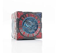 Jeu de dés rotatifs pour DND, 7 en 1 en métal cubique fantaisie avec relief 3D pour donjons et dragons, dés polyédriques, jeu de rôle fantaisie D&D, noir