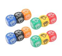 Jeu de dés Sasso Paper Ciseaux,Jeu de dés - Dés de fête en famille pour jeu,Lot de 12 jeux de dés pour fête, jeu de dés pour deviner les doigts, jeu de dés à 6 faces pour adu