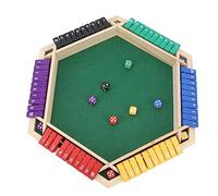 Jeu de Dés Shut The Box pour 1 à 6 Joueurs, Jeux de Table en Bois à 6 Faces Colorées Shut The Box Game avec 12 Dés pour Cadeaux de Fête en Classe