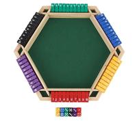 Jeu de dés Shut the Box - Shipenophy - Fermez le jeu de dés de boîte - 6 joueurs - 6 couleurs - table en bois