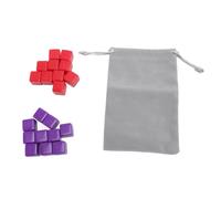 Jeu de dés Vierges 20 pièces 16mm Cubes en Plastique Bricolage dés Multicolores à Six Faces avec Sac de Rangement pour Jeux de société Jeux de mathématiques Rouge Violet