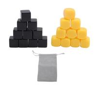 Jeu de dés Vierges de 16 mm en Plastique résistant aux Chocs DIY Accessoires de Jeux de société multifonctionnels pour Enseignants Parents Enfants Noir Jaune 20 pièces avec Sac de