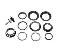 Jeu de direction conique de 44 mm avec coque colorée galvanisée (Noire) | Jeu de direction à roulement en métal brillant pour VTT et vélos Dead Fly avec rotation douce et conception étanche.