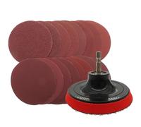 Jeu de disques abrasifs de 4 pouces, 100 pièces, papier de verre à crochet et boucle avec adaptateur de perceuse M10, grain 40 à 2000 for le métal(600grit)