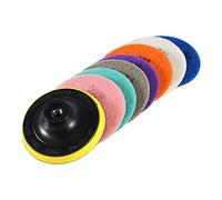 Jeu de Disques de Polissage Diamant Humide et Sec pour Granit Marbre Béton Pierre, 4 Pouces, 7 Grains de 50 à 3000 avec Disque Adhésif