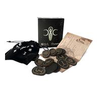 Jeu de Divination de Runes en Bois - 14 pièces de Runes majeures pour débutants - Symbole de Rune gravé pour la Divination de la méditation, Jeu de Pierres runiques avec Sac de Rangement