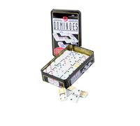 Engelhart – Grand jeu de dominos aux gros points colorés en boîte métal (Double 9, 55 dominos)